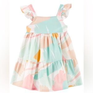 Carter's Multicolor Pastel Flutter Twill Spring Dress